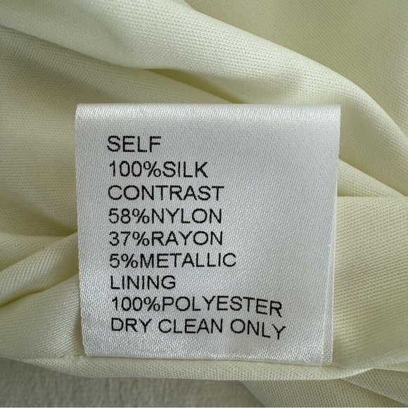 Tadashi Shoji Plus Size 100% Silk Blue and White A-Line Midi Dress - Picture 5 of 12